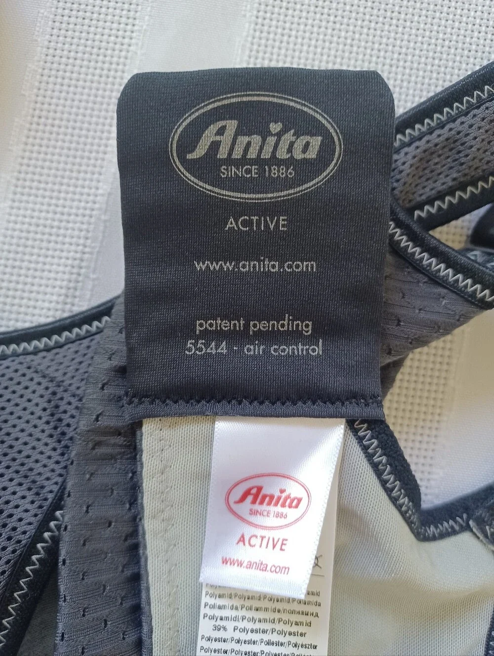 Anita Air Control With Delta Pad Dark Gray MaxSupport Sports Bra Athletic 34B - Picture 6 of 10